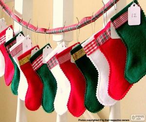 Puzzle Χριστούγεννα κάλτσες σε διάφορα χρώματα